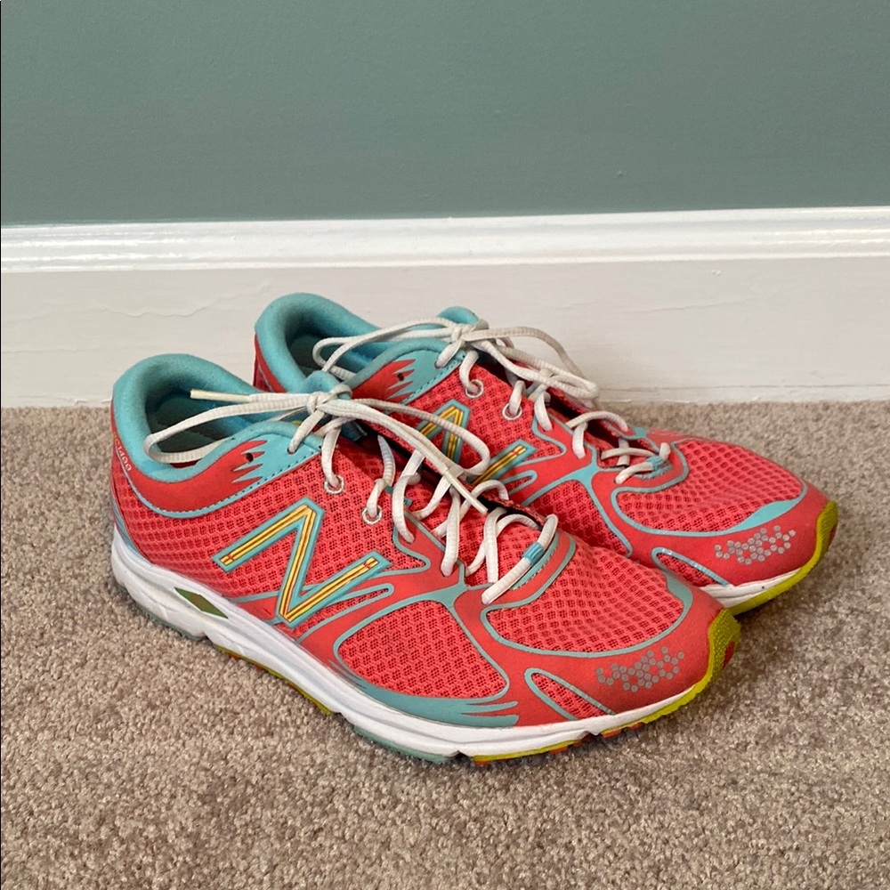 New Balance Coral and turquoise Athletic Shoes